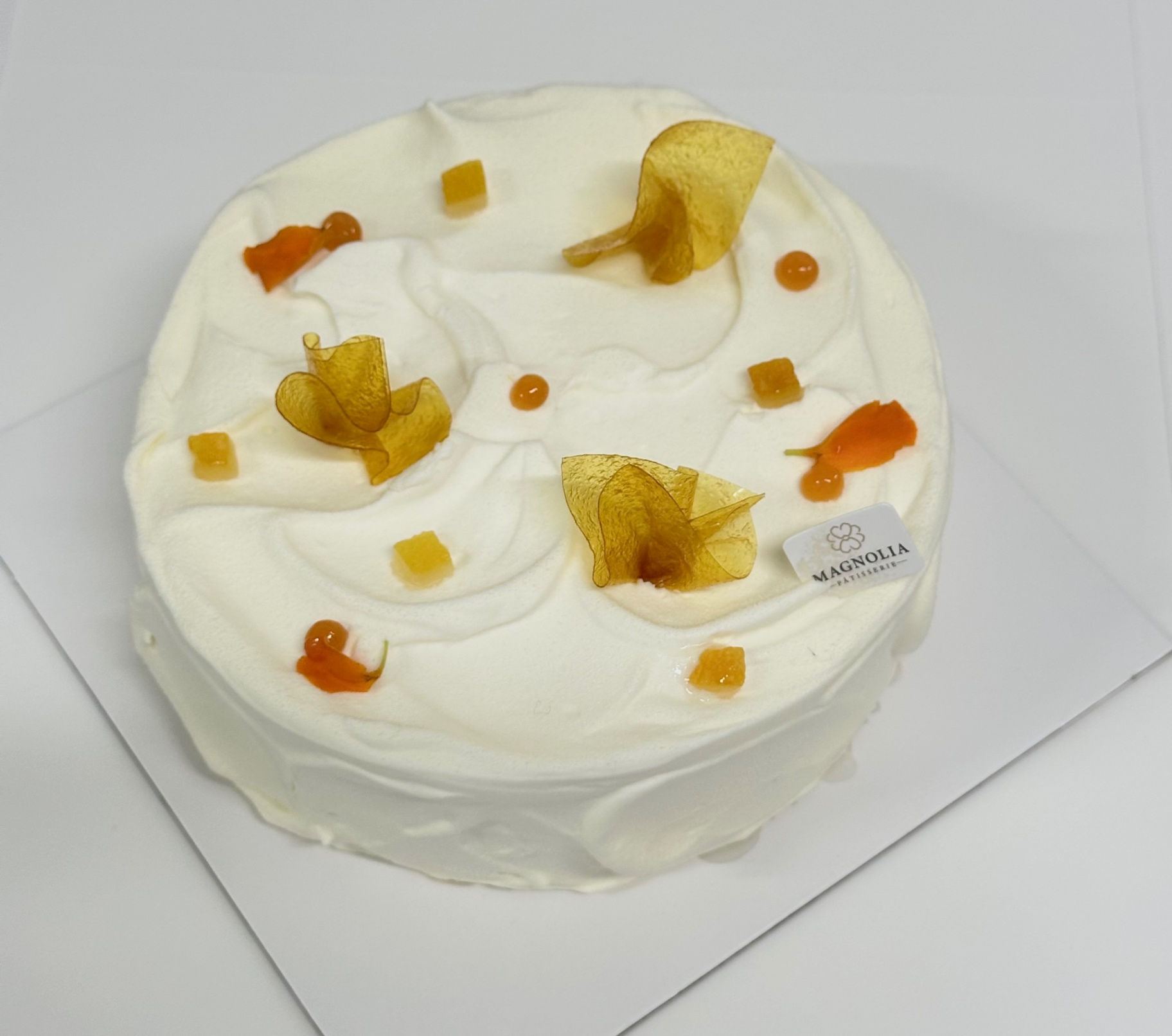 Entremets jasmin mangue agrumes